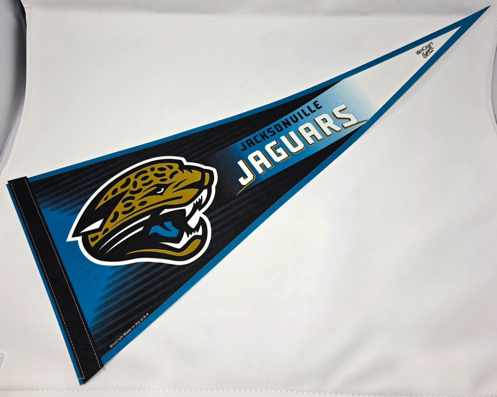 WinCraft Jacksonville Jaguars NFL Football Pennant Flag Blue Black